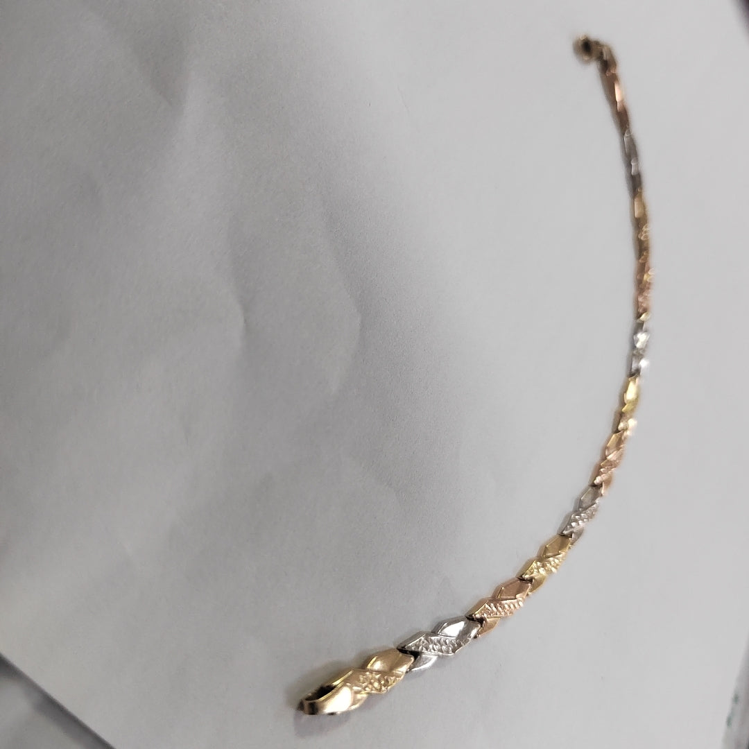 PULSERA ORO, ORO COMBINADO 14 K 4.4 GRMS (SEMINUEVO)