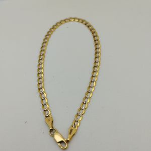 PULSERAS BARBADA DIAMANTADA ORO 14K 21 CM 3.6 GR (NUEVO)