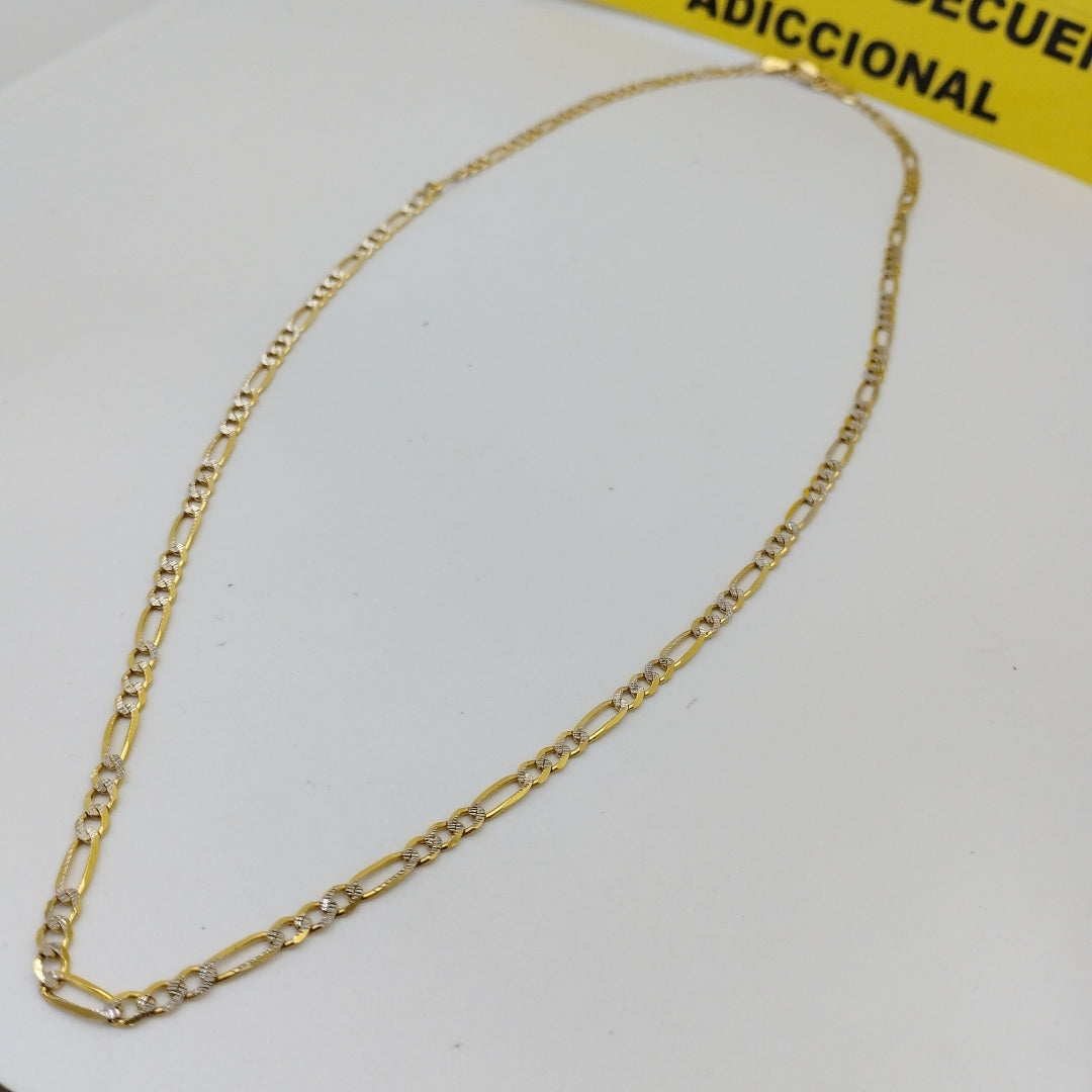 CADENAS TEJIDO 3X1 DIAMANTADO ORO 10K 50 CM 5.7 GR (NUEVO)