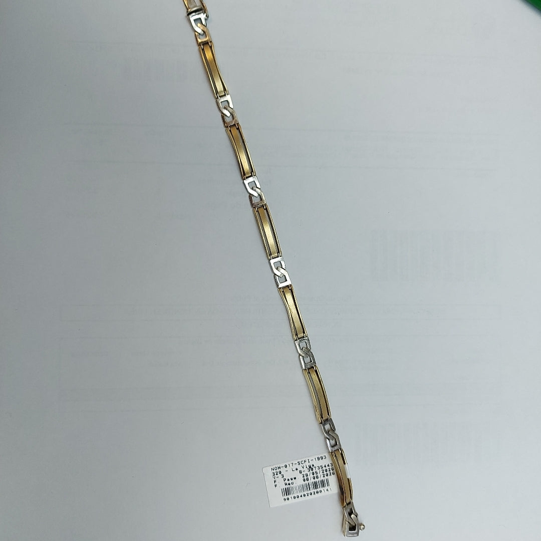 PULSERA ORO COMBINADO 14 K 13.3 GRMS (SEMINUEVO)