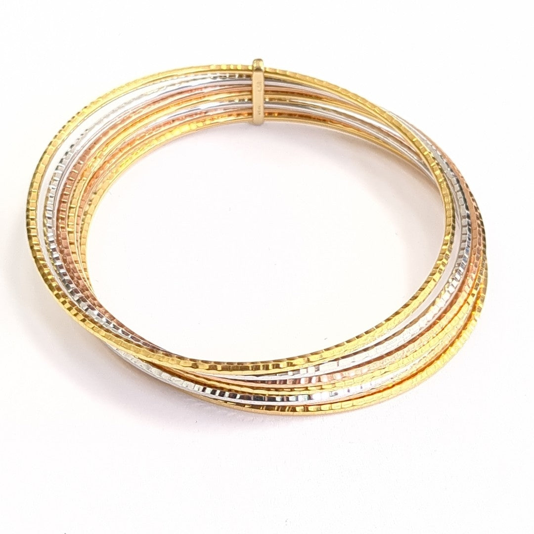 SEMANARIO DE PULSERAS ORO COMBINADO 14 K 17.3 GRMS (SEMINUEVO)