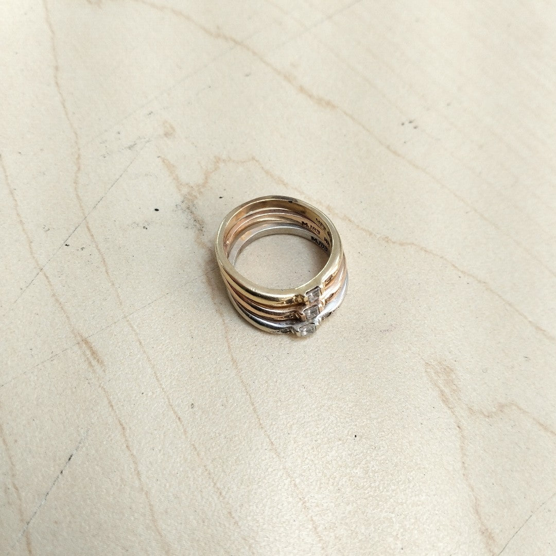 ANILLITO ORO COMBINADO 14 K 7.1 GRMS (SEMINUEVO)