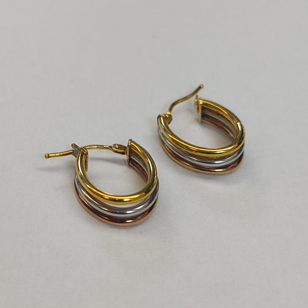ARRACADAS PAR ORO COMBINADO 14 K 1,40 GRMS (SEMINUEVO)
