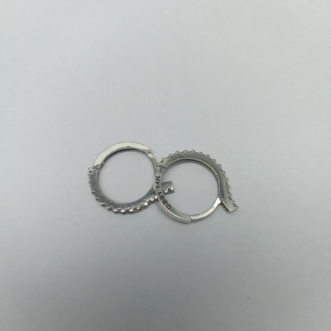 ARRACADAS PAR ORO, ORO BLANCO 14 K 2.5 GRMS (SEMINUEVO)