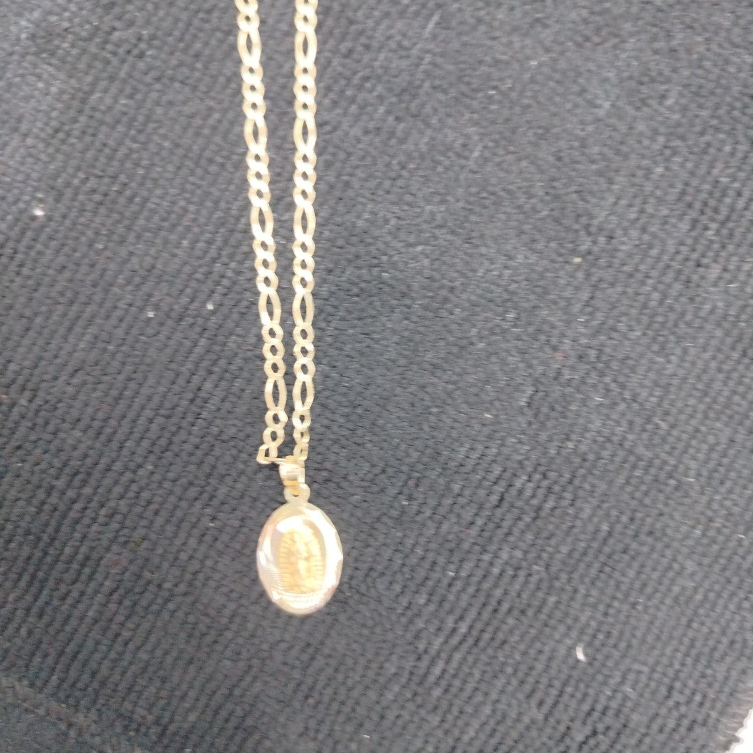 CADENA, MEDALLA RELIGIOSA ORO COMBINADO 10 K 4.8 GRMS (SEMINUEVO)