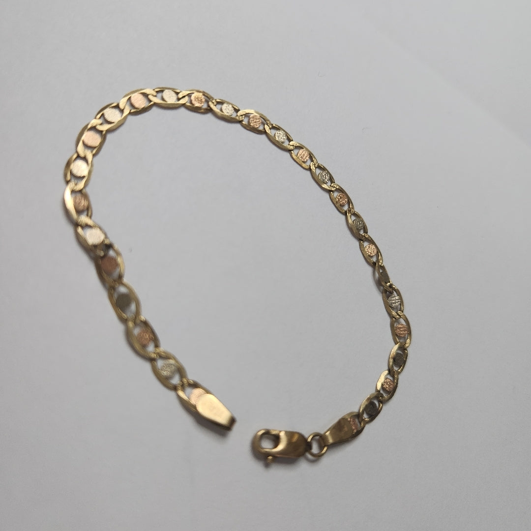PULSERA ORO COMBINADO 14 K 3.4 GRMS (SEMINUEVO)