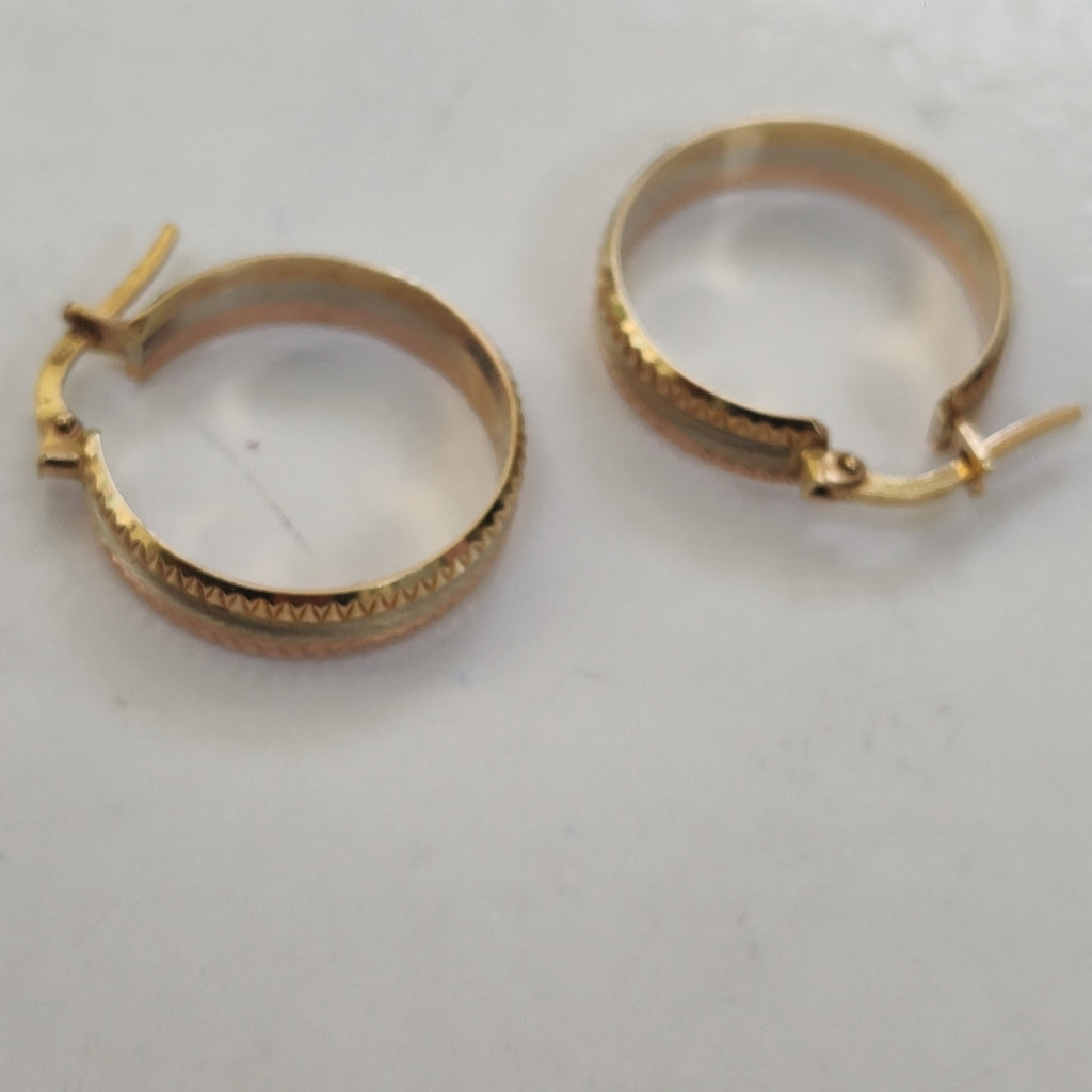 ARRACADAS PAR ORO COMBINADO 14 K 4.6 GRMS (SEMINUEVO)