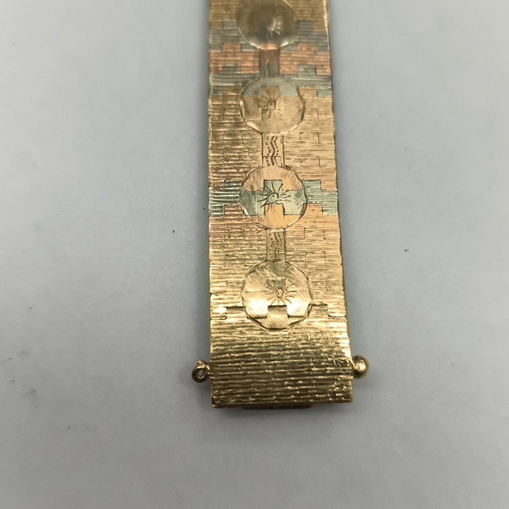 PULSERA RIGIDA ORO COMBINADO 16K 43.6 GRMS (SEMINUEVO)