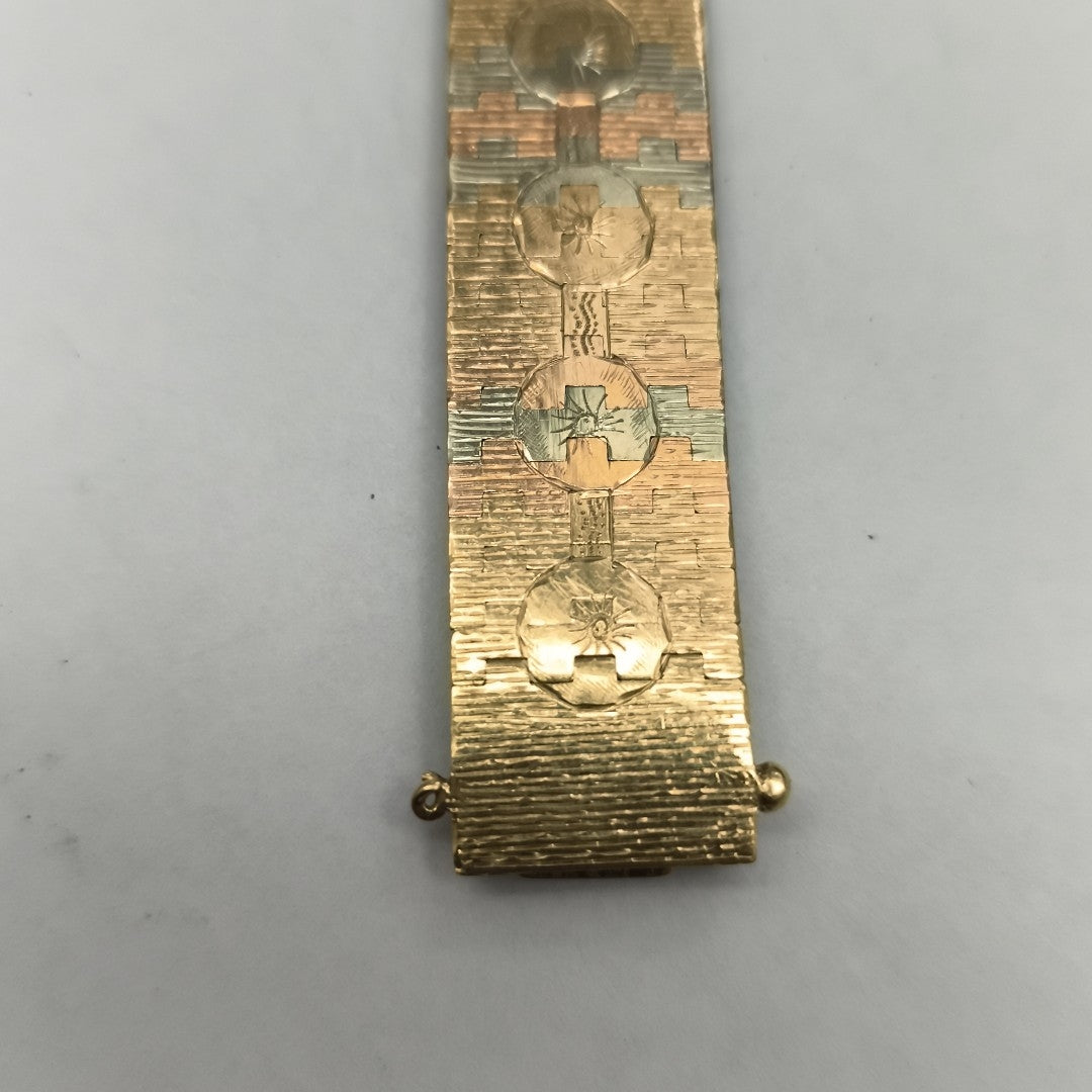 PULSERA RIGIDA ORO COMBINADO 16K 43.6 GRMS (SEMINUEVO)