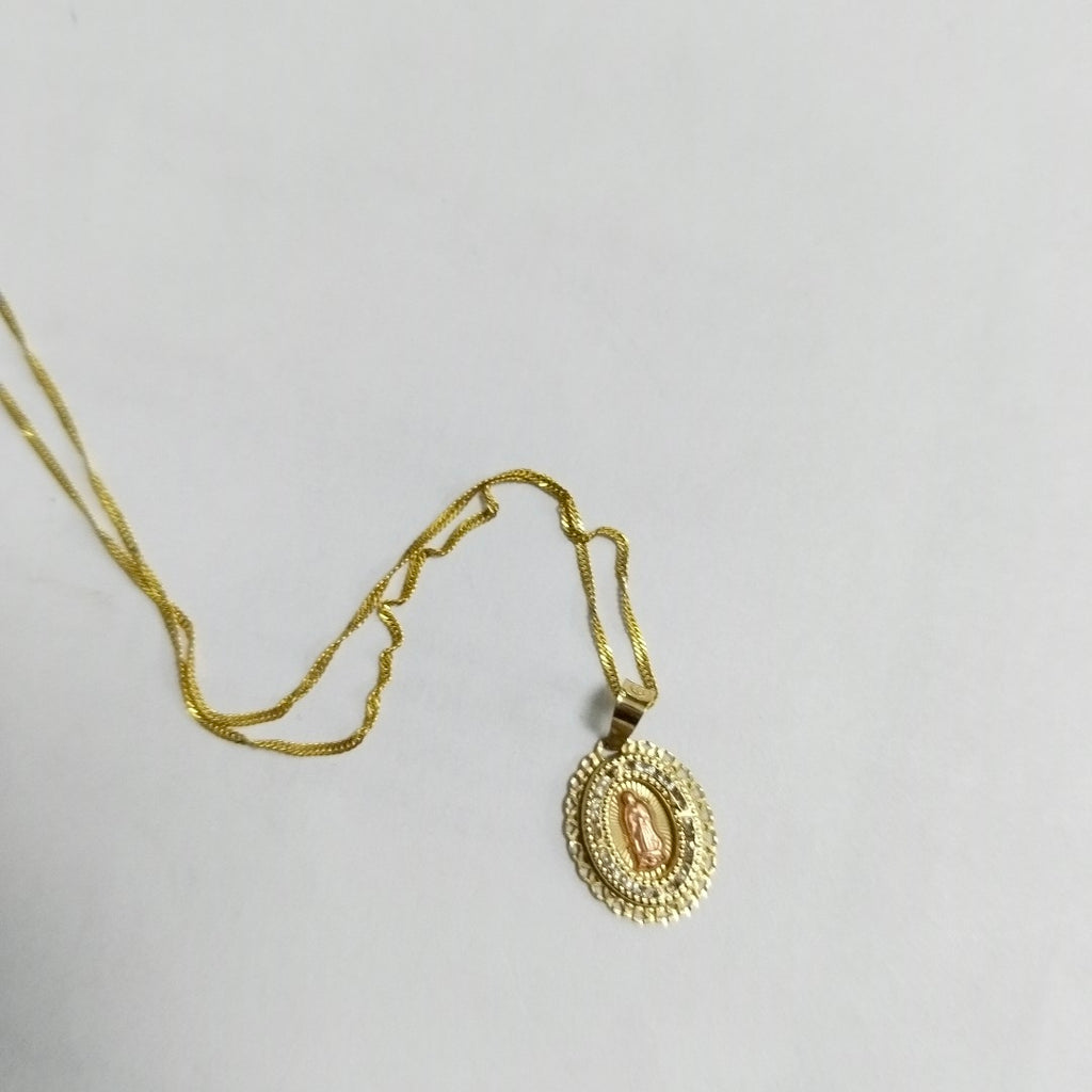 CADENA,MEDALLA RELIGIOSA ORO 10 K 1,20 GRMS (SEMINUEVO)