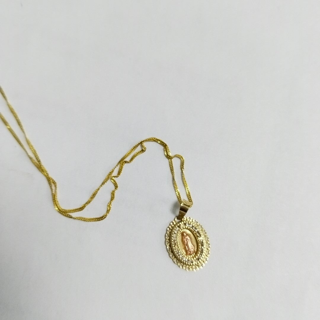 CADENA,MEDALLA RELIGIOSA ORO 10 K 1,20 GRMS (SEMINUEVO)