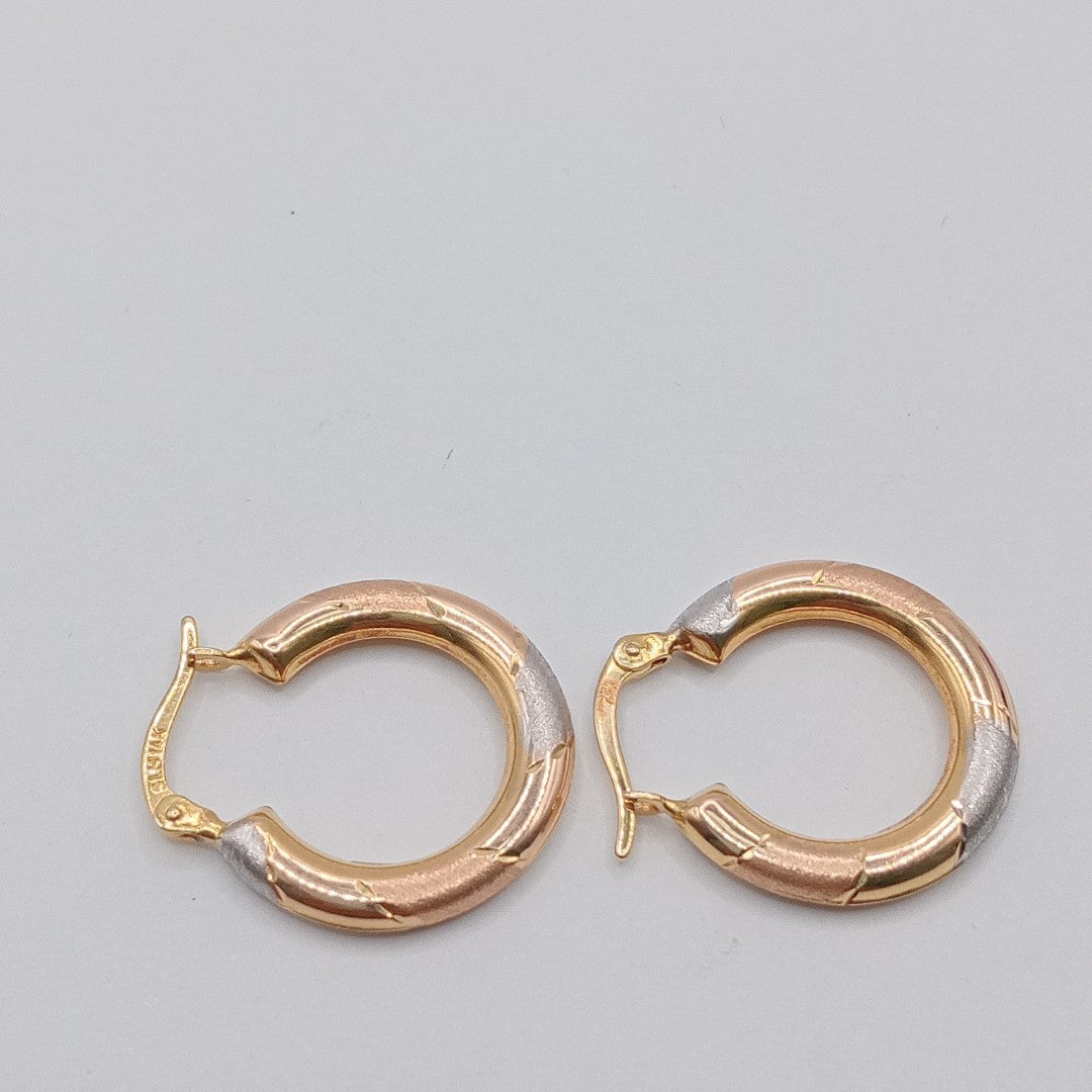 ARRACADAS PAR ORO COMBINADO 14 K 1,90 GRMS (SEMINUEVO)