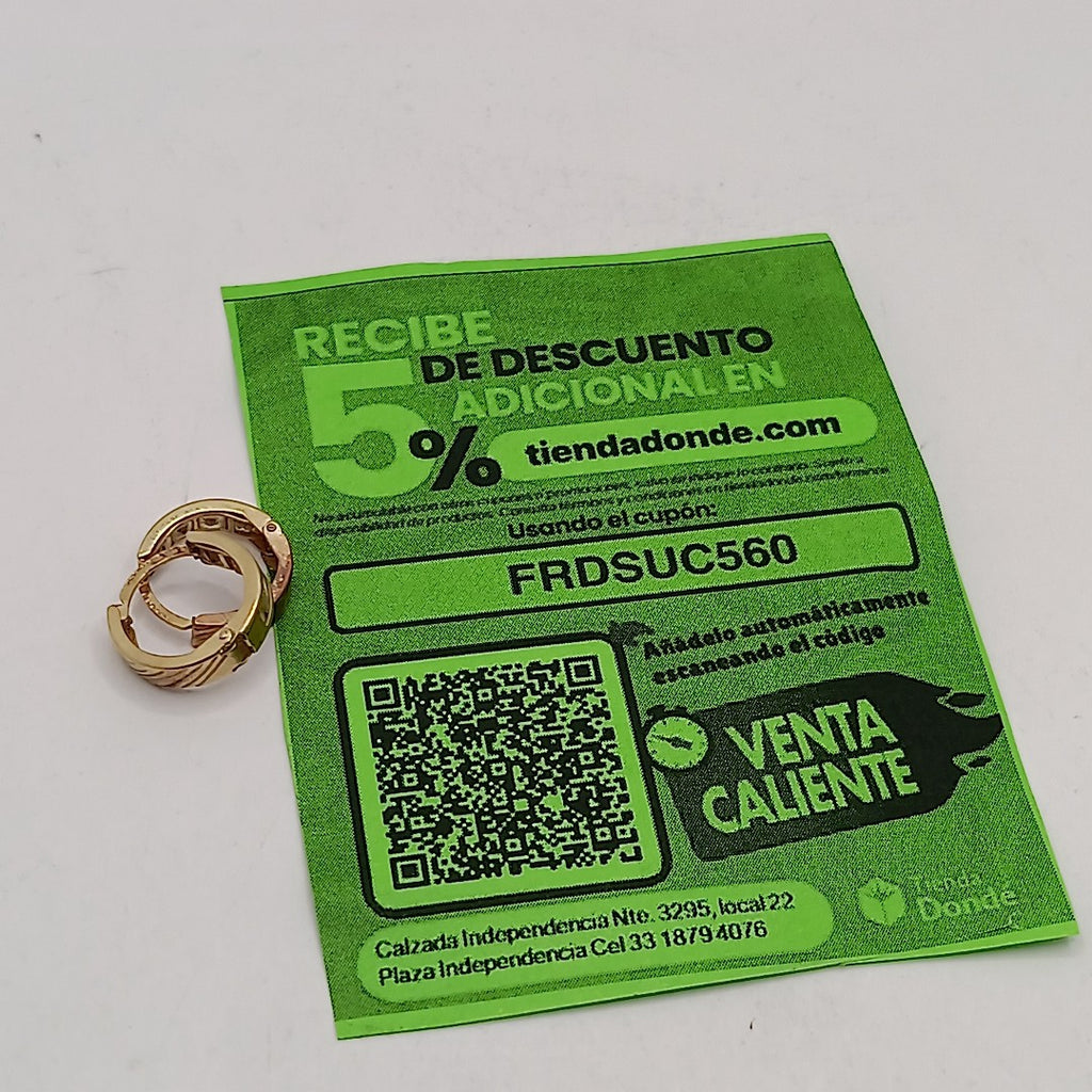 ARRACADAS PAR ORO 10 K 1.3 GRMS (SEMINUEVO)