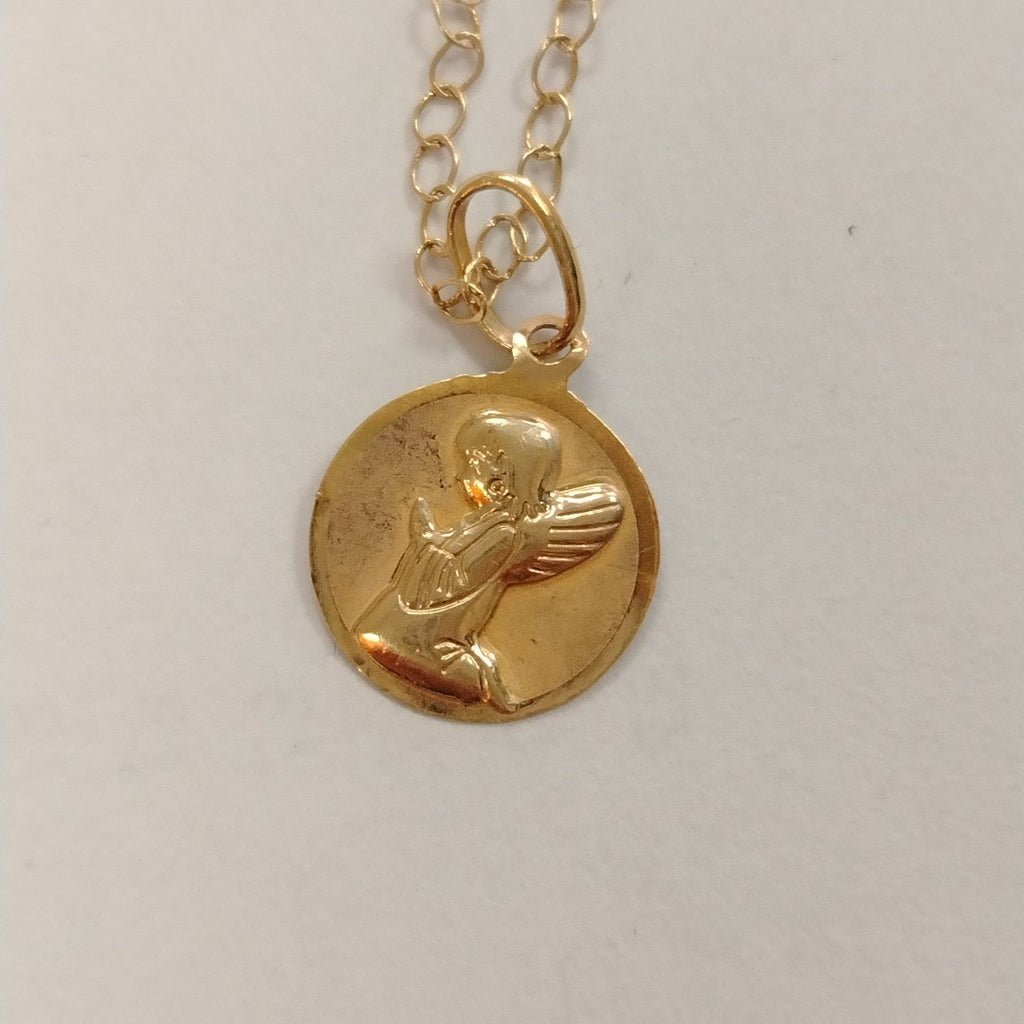 CADENA,MEDALLA RELIGIOSA ORO 14 K 1,60 GRMS (SEMINUEVO)