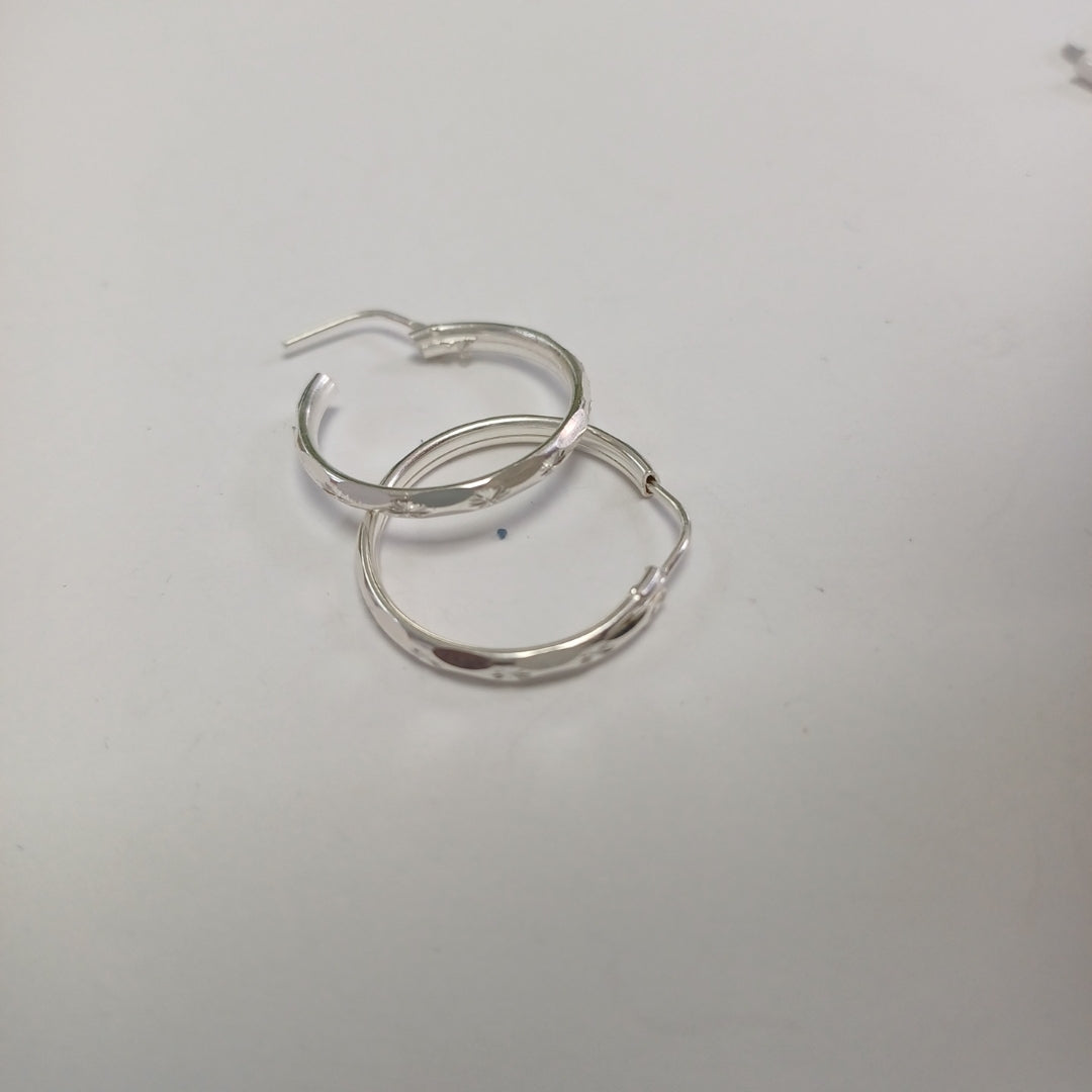 PAR ARRACADAS FACETADA PLATA .925 2.1 GR (NUEVO)