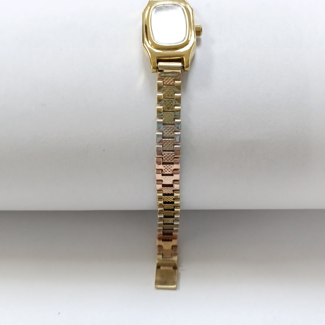 RELOJ CAJA ACERO PULSO ORO ORO COMBINADO 10 K 13.1 GRMS (SEMINUEVO)