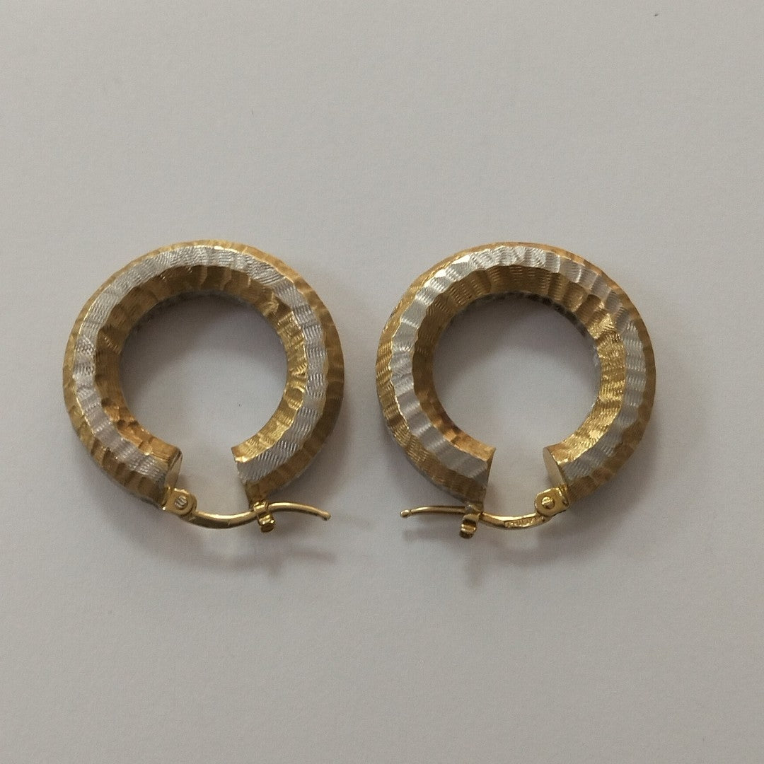 ARRACADAS PAR ORO, ORO COMBINADO 14 K 4.4 GRMS (SEMINUEVO)