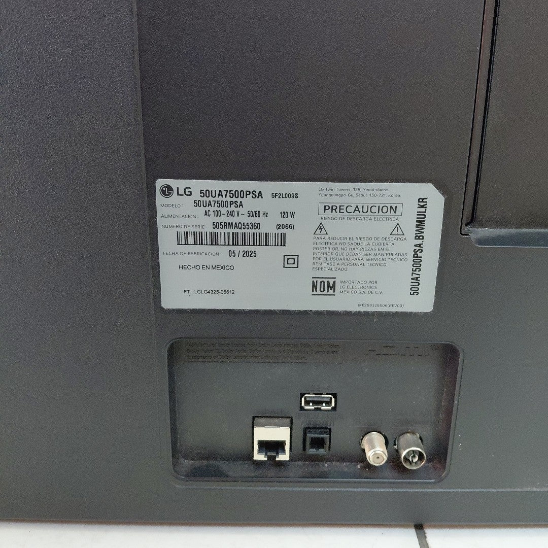 PANTALLA LG 50UA7500PSA (2025) 50" ULTRA HD 4K (SEMINUEVO)
