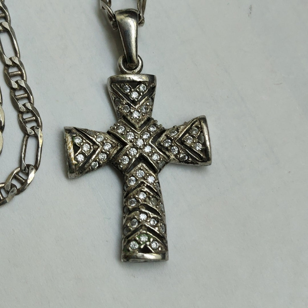 CADENA, CRUZ PLATA 9.9 GRMS (SEMINUEVO)