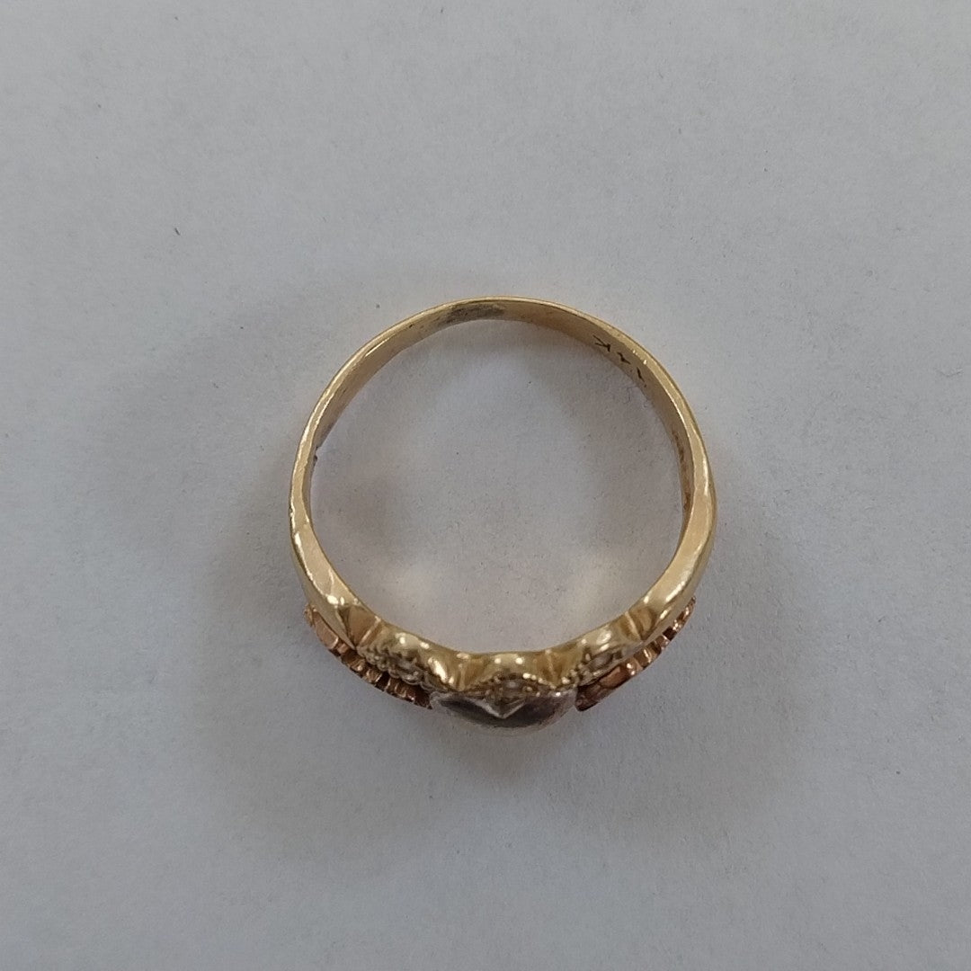 ANILLO ORO COMBINADO 14 K 4,50 GRMS (SEMINUEVO)