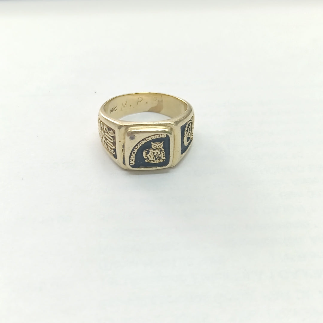 ANILLO DE GRADUACIÓN ORO 14 K 8.4 GRMS (SEMINUEVO)