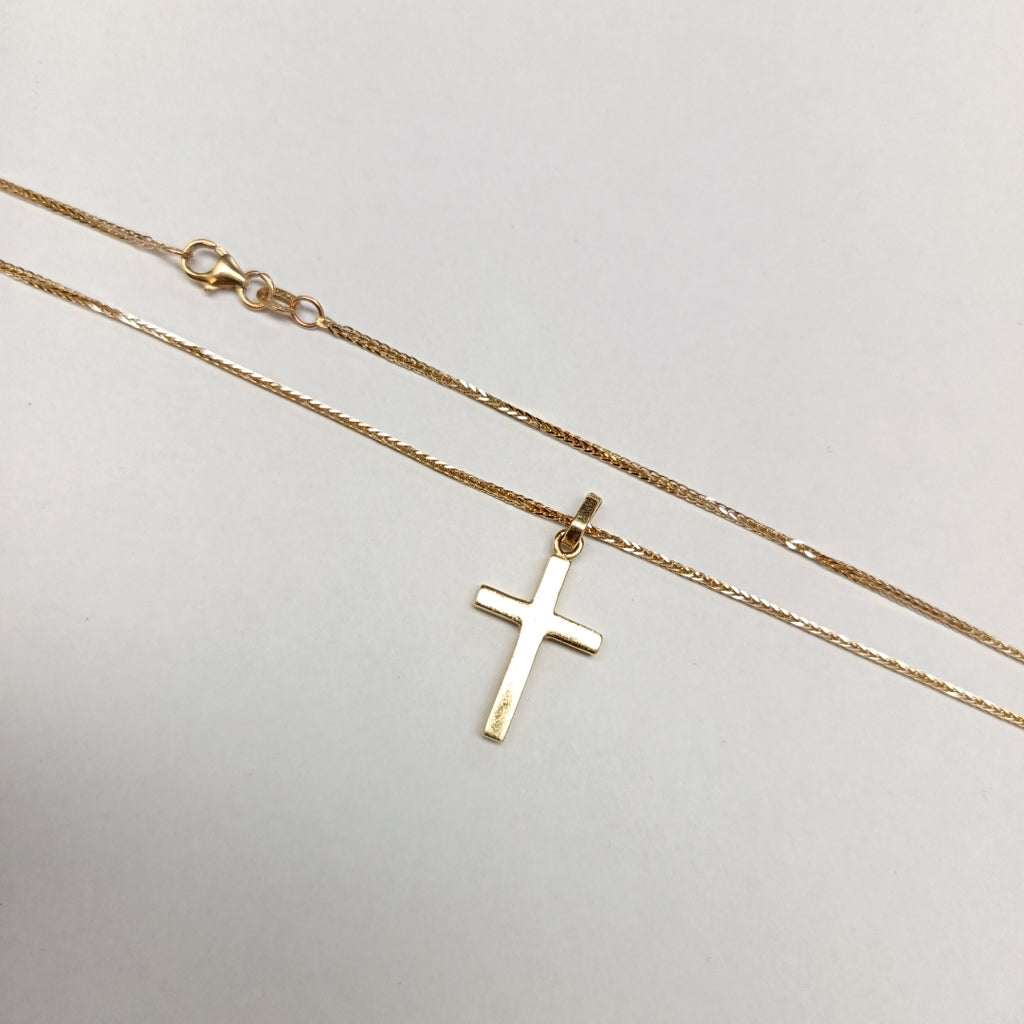 CADENA, CRUZ ORO 14 K 3.5 GRMS (SEMINUEVO)