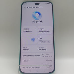 CELULAR HONOR X8C ABR-LX3 (2025) 256 GB 8 GB RAM (SEMINUEVO)