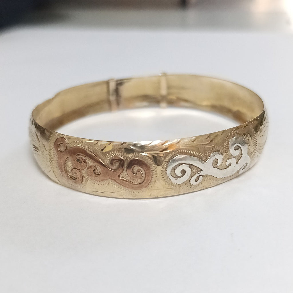 PULSERA RIGIDA ORO 10 K 12.3 GRMS (SEMINUEVO)