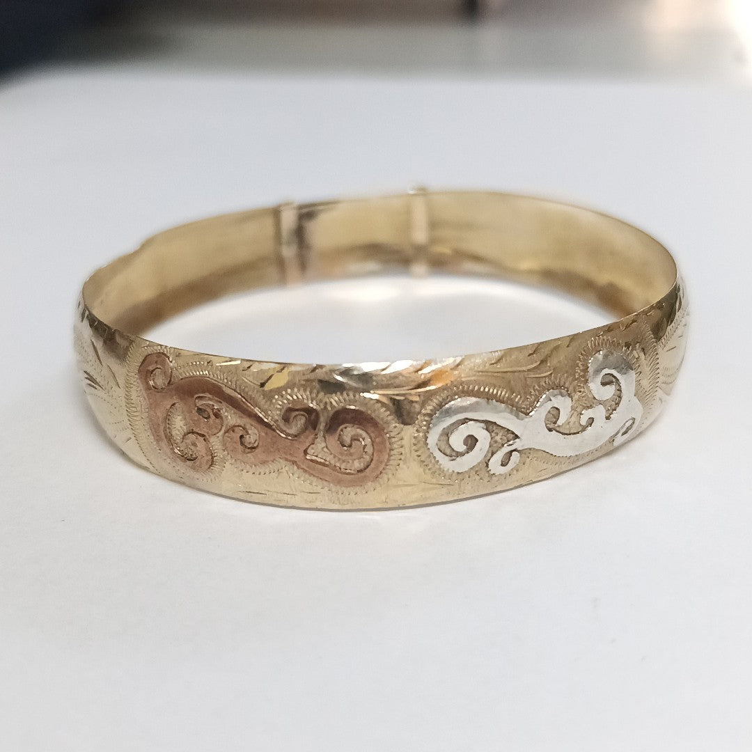 PULSERA RIGIDA ORO 10 K 12.3 GRMS (SEMINUEVO)
