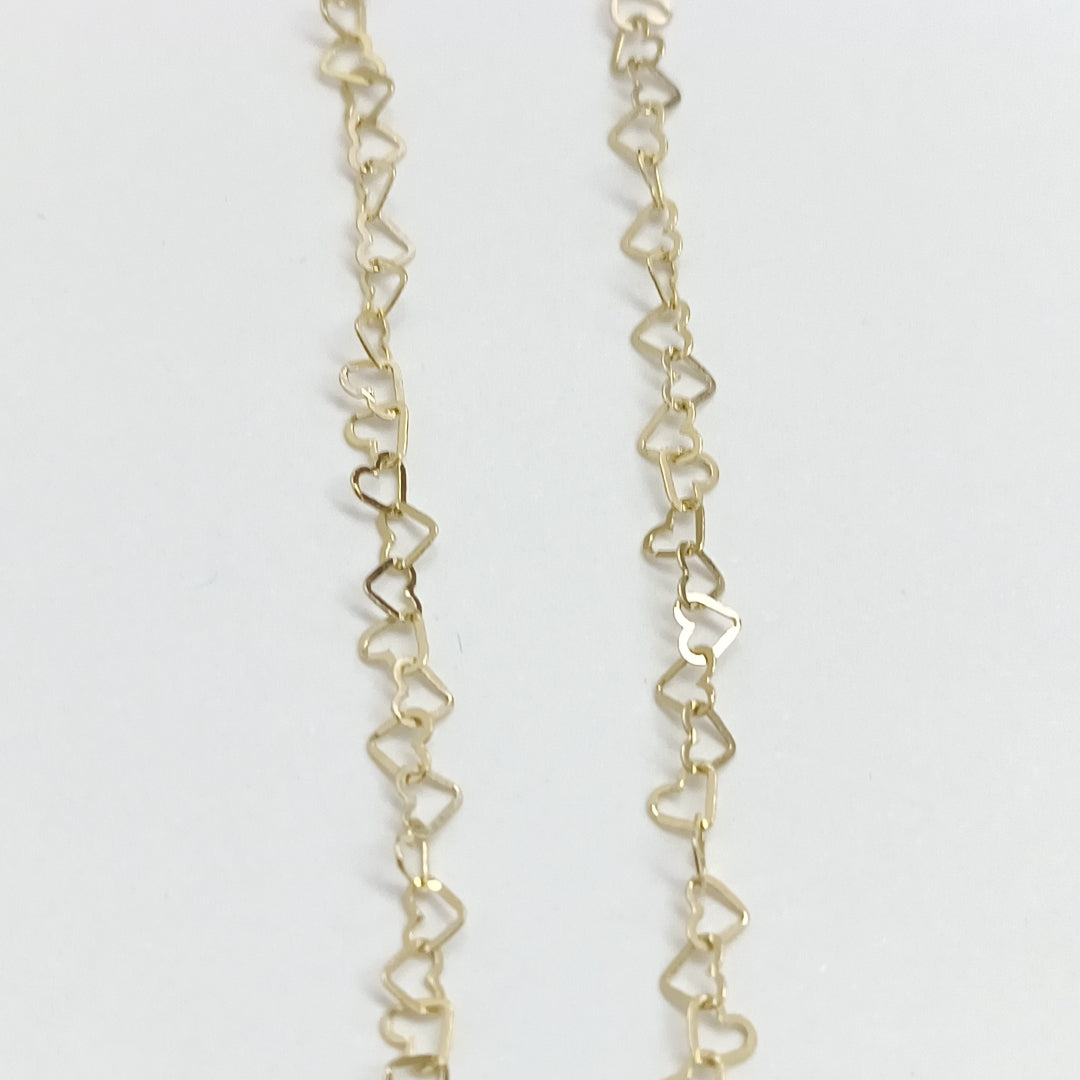 CADENAS TEJIDO CORAZONES ORO 10K 50 CM 1.4 GR (NUEVO)