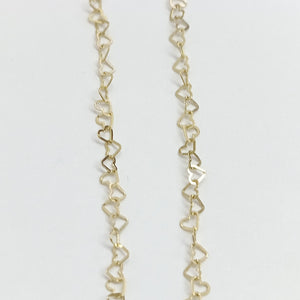 CADENAS TEJIDO CORAZONES ORO 10K 50 CM 1.4 GR (NUEVO)