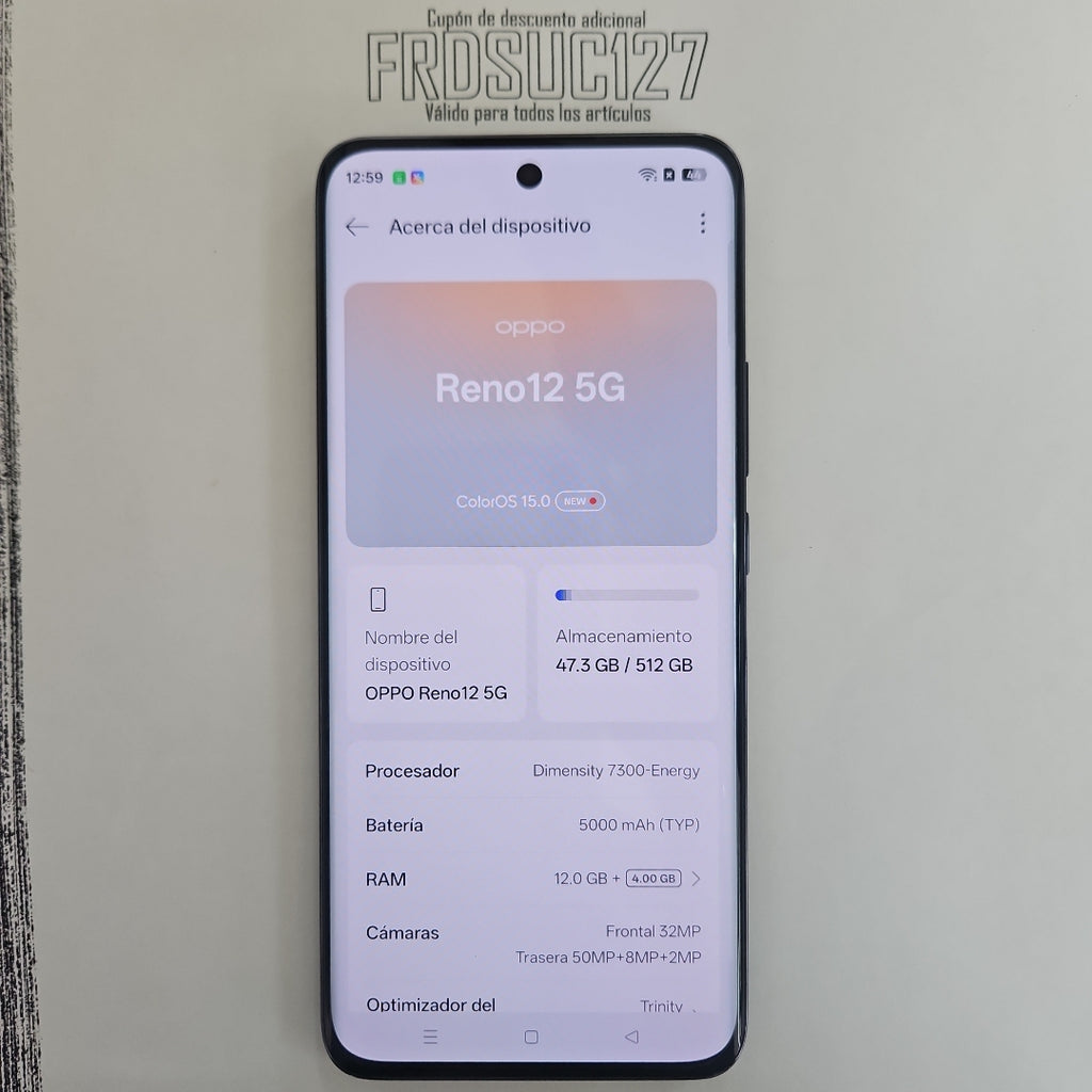 CELULAR OPPO RENO12 5G CPH2625 (2024) 512 GB 12 GB RAM (SEMINUEVO)