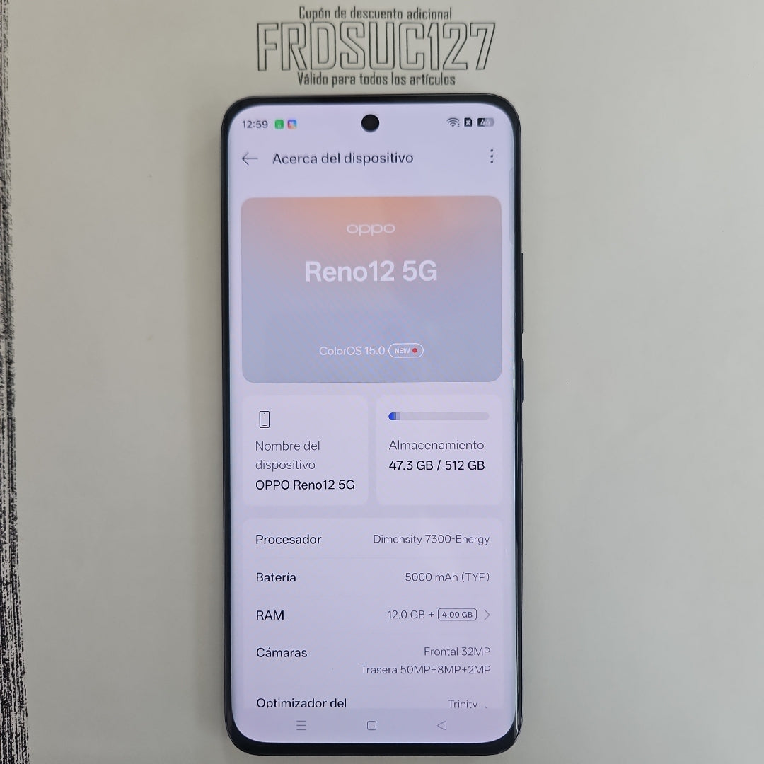 CELULAR OPPO RENO12 5G CPH2625 (2024) 512 GB 12 GB RAM (SEMINUEVO)