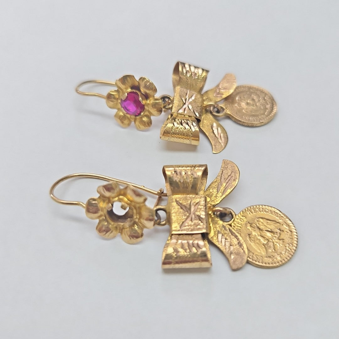 K1 7,00 GRMS 10 K IDENTIFICACIÓN ARETES PAR MATERIALES ORO MATERIALES GEMO (SEMINUEVO)