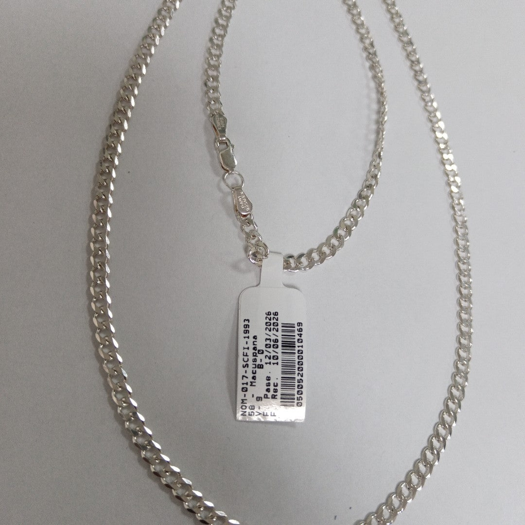 CADENA TEJIDO BARBADO PLATA .925 60 CM 13.8 GR (NUEVO)