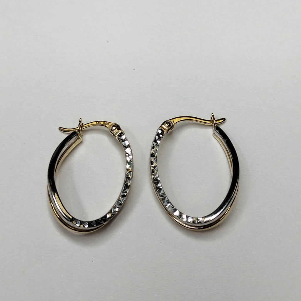 ARRACADAS PAR ORO, ORO BLANCO 14 K 2 GRMS (SEMINUEVO)