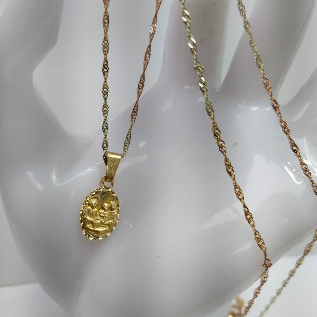 CADENA, DIJE ORO, ORO COMBINADO 10 K 2.6 GRMS (SEMINUEVO)