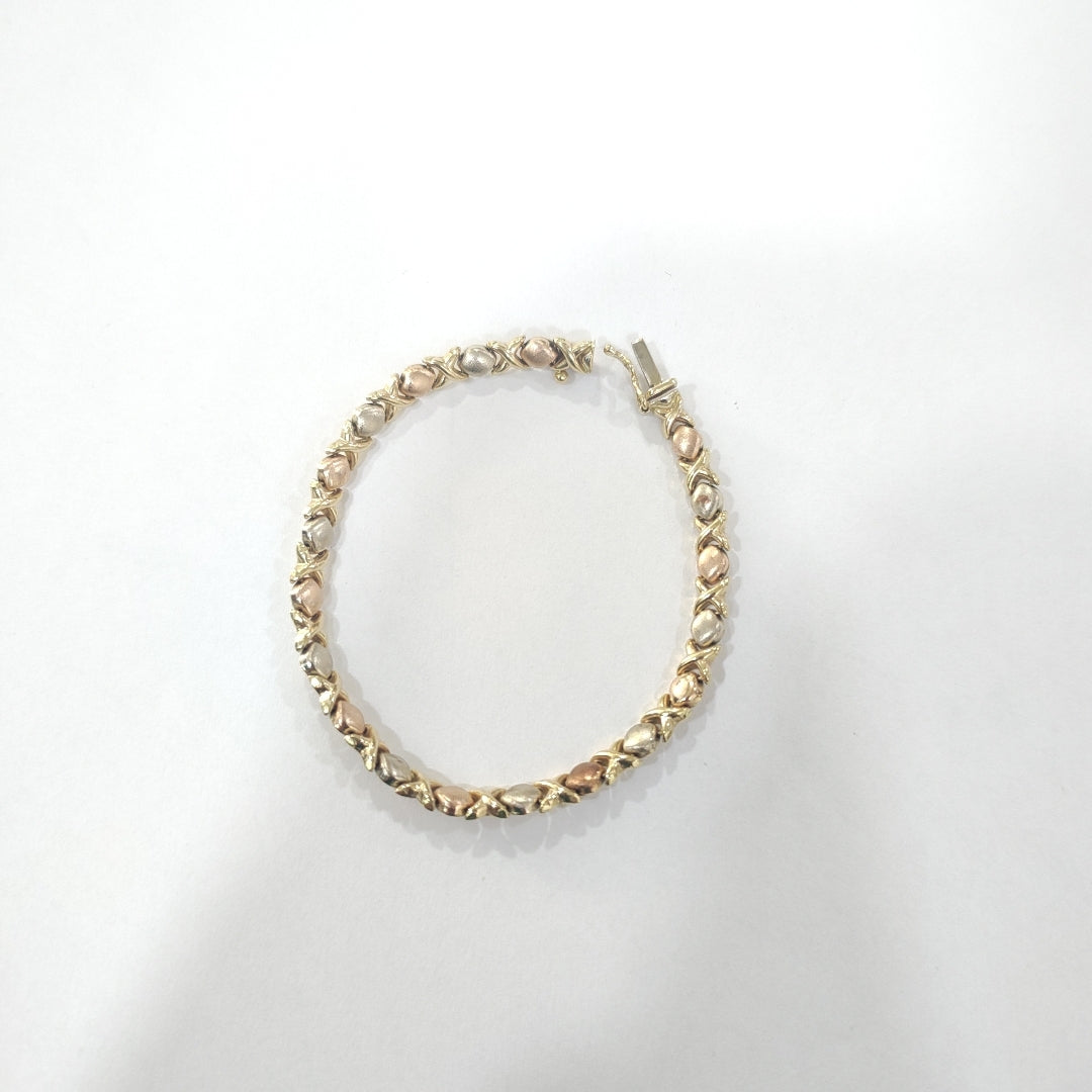 PULSERA ORO COMBINADO 14 K 8.4 GRMS (SEMINUEVO)