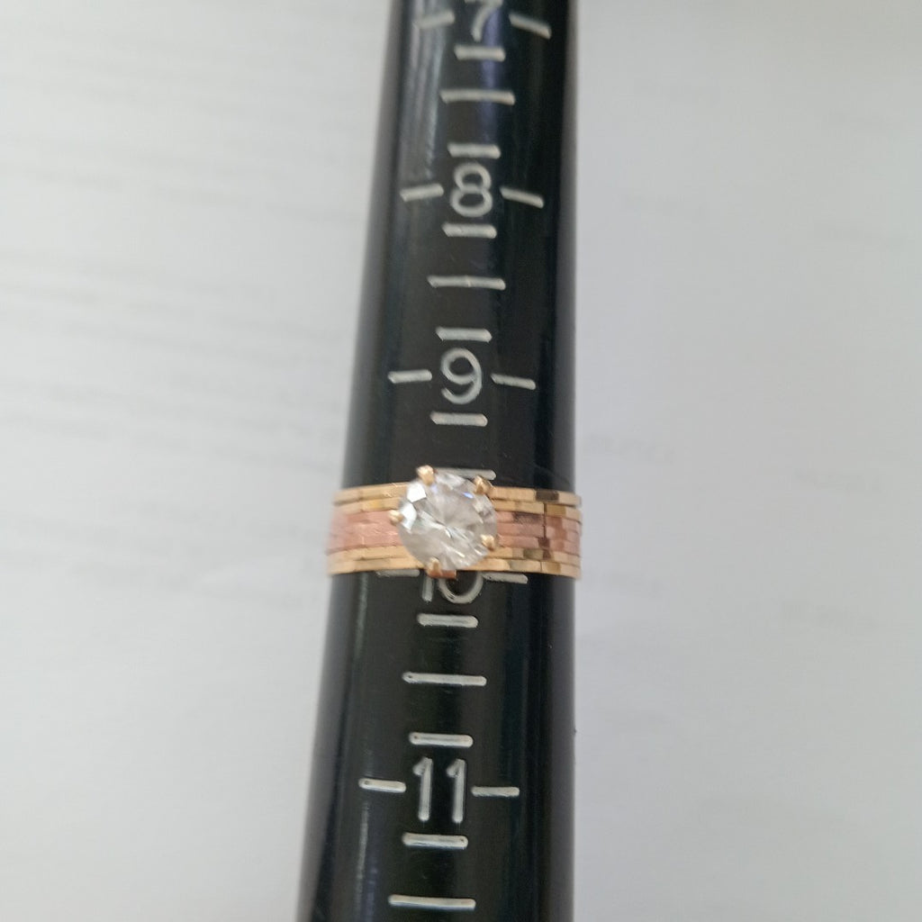 ANILLO ORO COMBINADO 10 K 2,60 GRMS (SEMINUEVO)