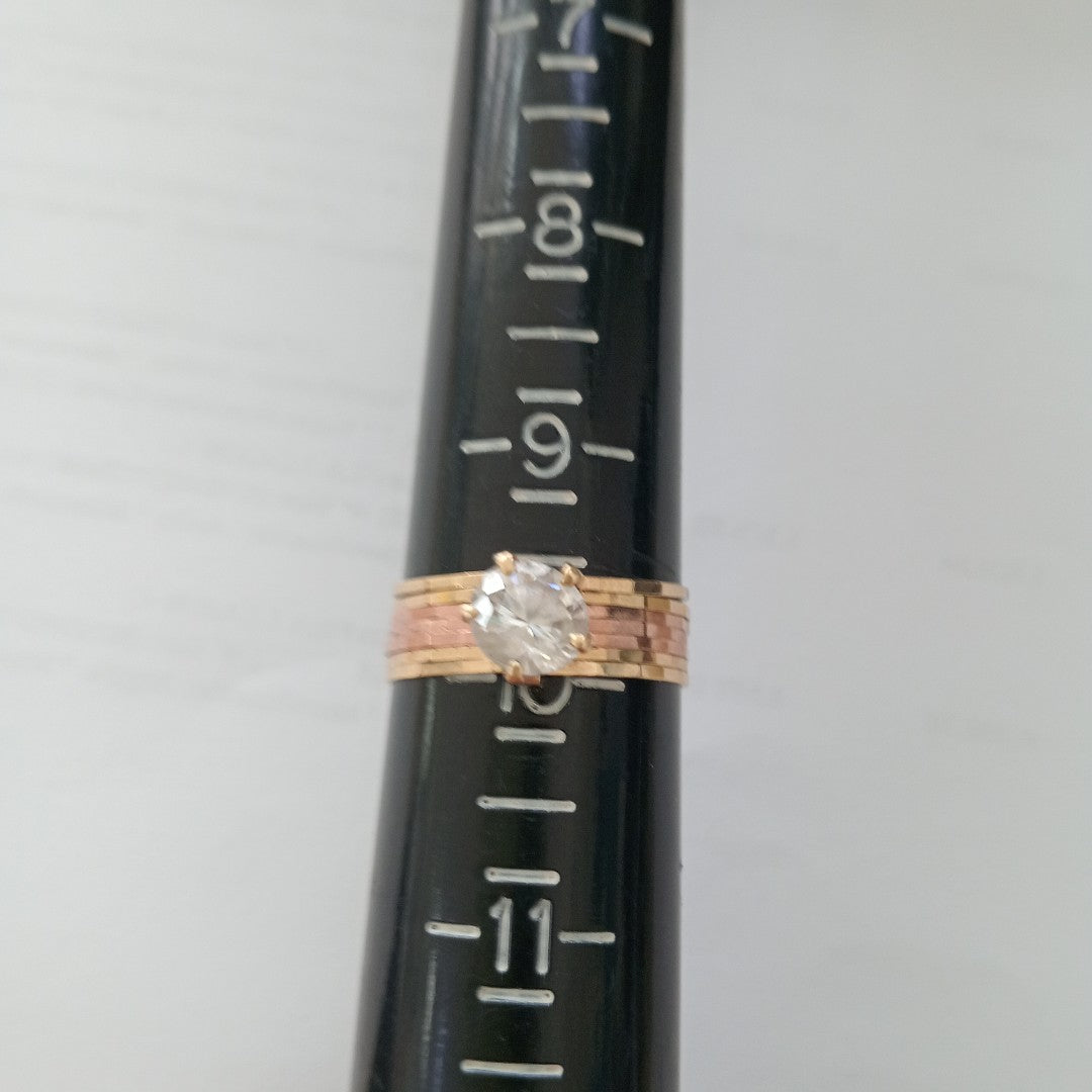 ANILLO ORO COMBINADO 10 K 2,60 GRMS (SEMINUEVO)