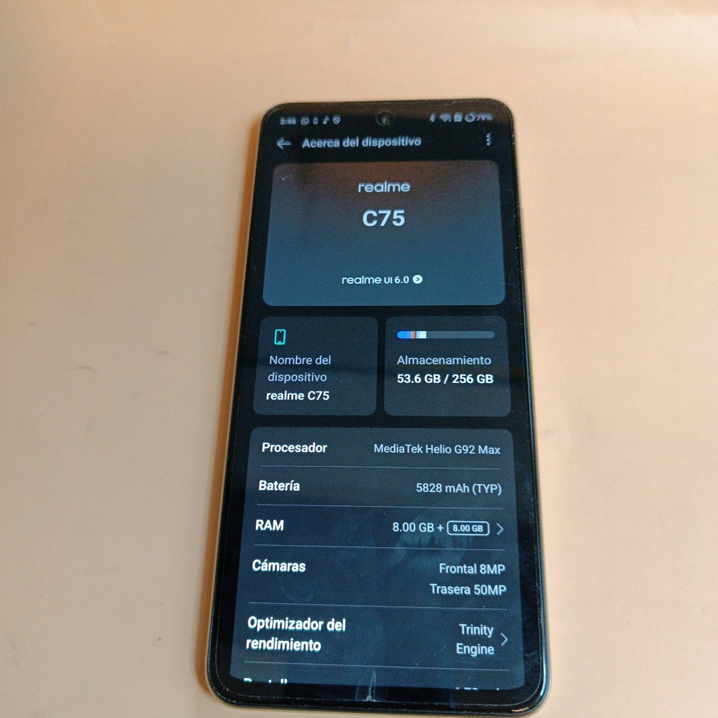 CELULAR REALME C75 RMX3941 (2025) 256 GB 8 GB RAM (SEMINUEVO)