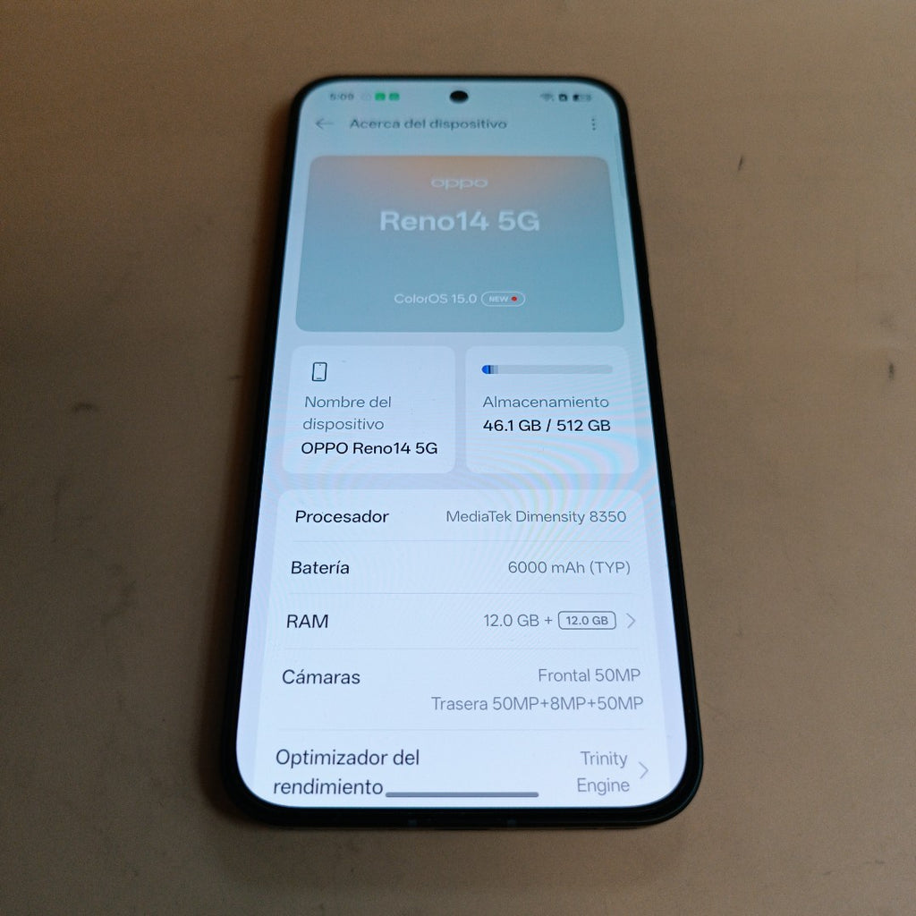 CELULAR OPPO RENO14 5G CPH2737 (2025) 512 GB 12 GB RAM (SEMINUEVO)