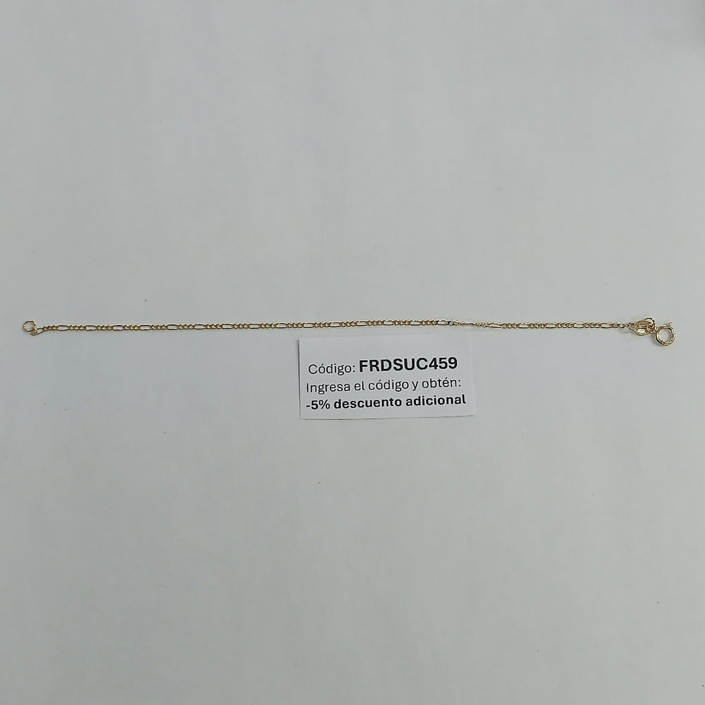 PULSERA TEJIDO 3X1 ORO 14K 18 0.9 GR (NUEVO)
