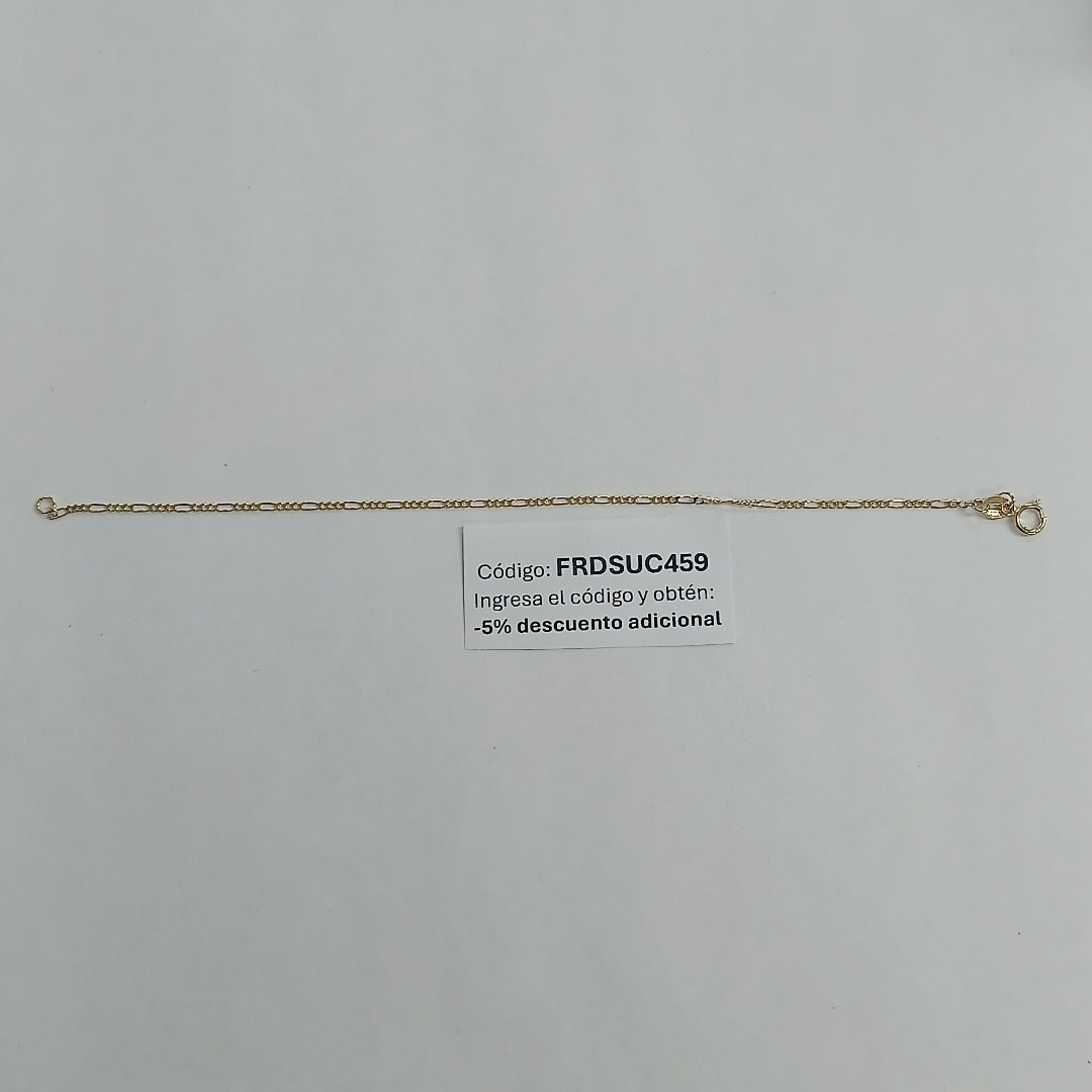 PULSERA TEJIDO 3X1 ORO 14K 18 0.9 GR (NUEVO)