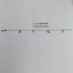 PULSERAS TEJIDO ESPECIAL C/DIJE ORO 10K 18 CM 0.9 GR (NUEVO)