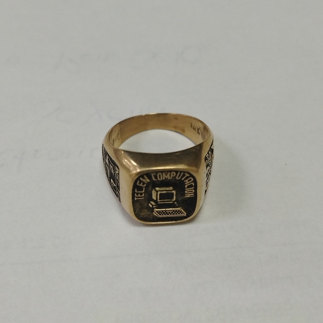 ANILLO DE GRADUACIÓN ORO 14 K 6 GRMS (SEMINUEVO)
