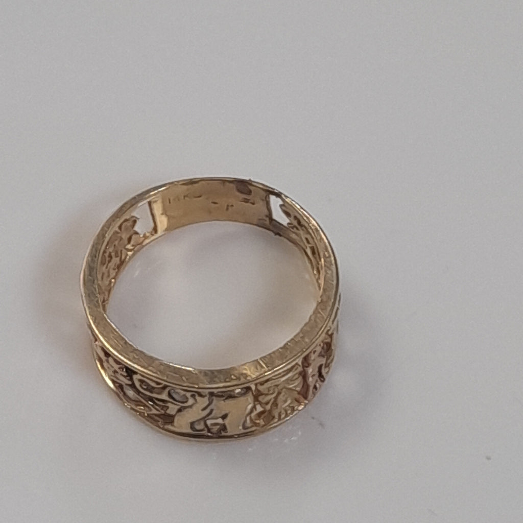 ARGOLLA DE LA SUERTE ORO 14 K 4.2 GRMS (SEMINUEVO)