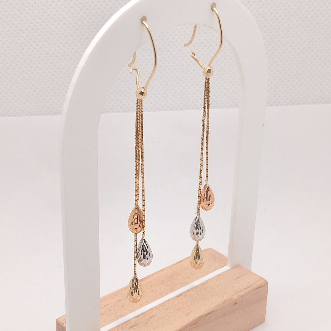 ARETES PAR ORO, ORO COMBINADO 14 K 2.2 GRMS (SEMINUEVO)