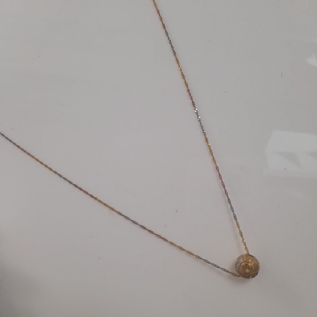 CADENA,DIJE ORO COMBINADO 14 K 2,90 GRMS (SEMINUEVO)