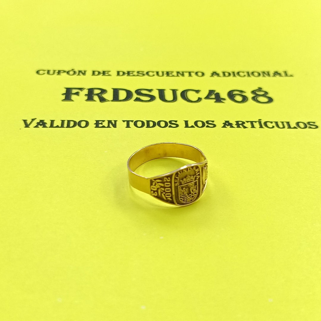 ANILLO DE GRADUACIÓN ORO 8 K 2 GRMS (SEMINUEVO)